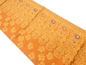 縞に花唐草模様織出し全通袋帯